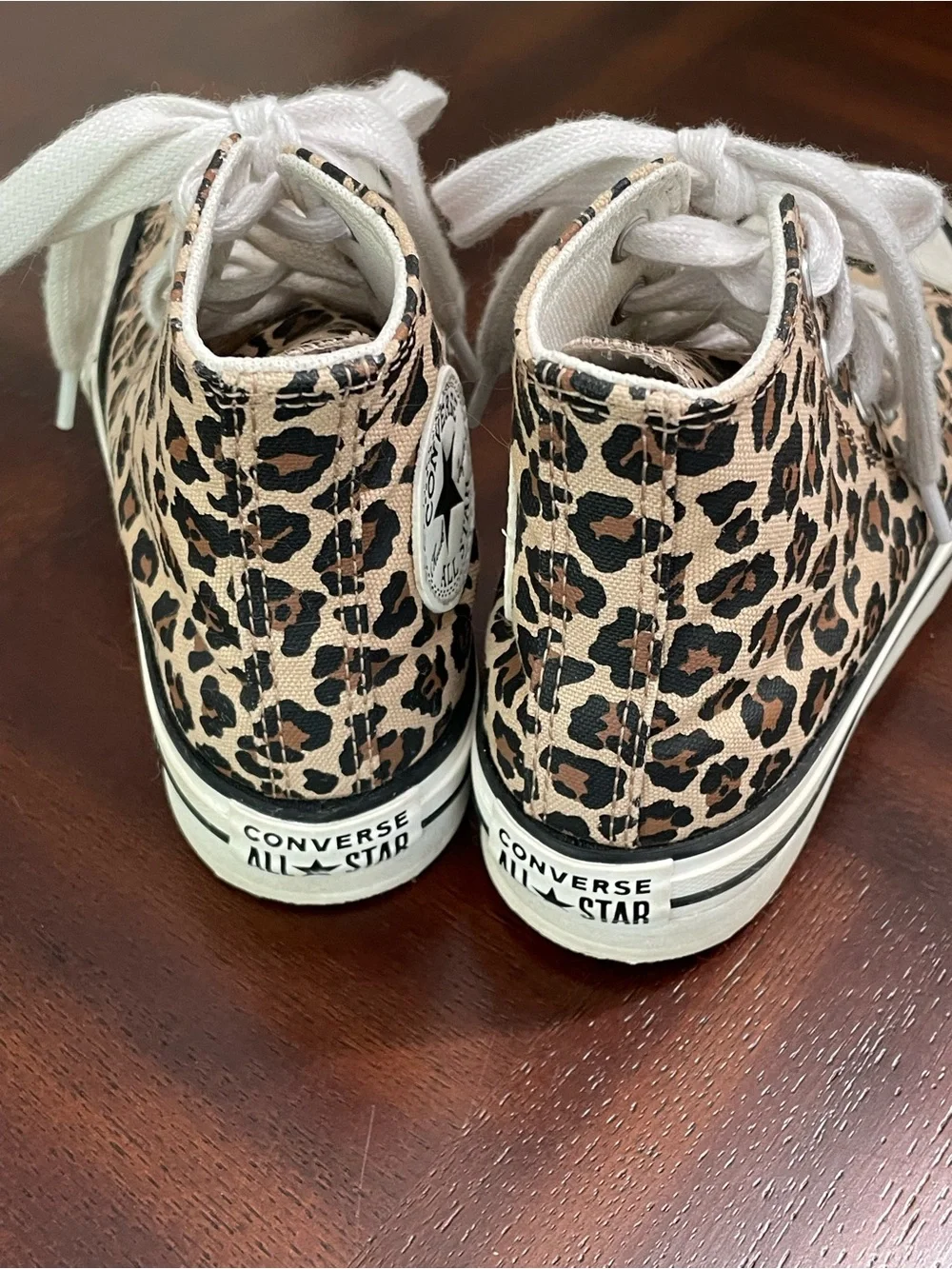 Chuck Taylor Converse Kids' Leopard Print High-Top Sneakers - Tan, Black, White